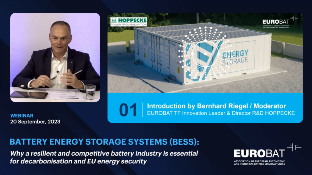 EUROBAT “Battery Energy Storage Systems (BESS): Why a resilient and competitive battery industry is essential for EU energy security and decarbonisation” Webinar
