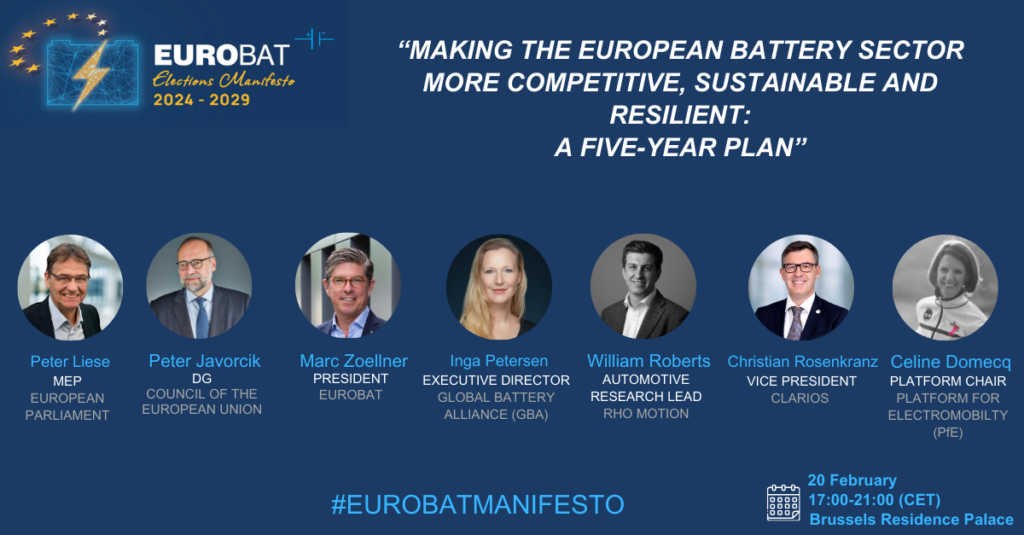 EUROBAT  “Election Manifesto”, presents an overview of industry key asks and ‎recommendations for the next EU legislative term