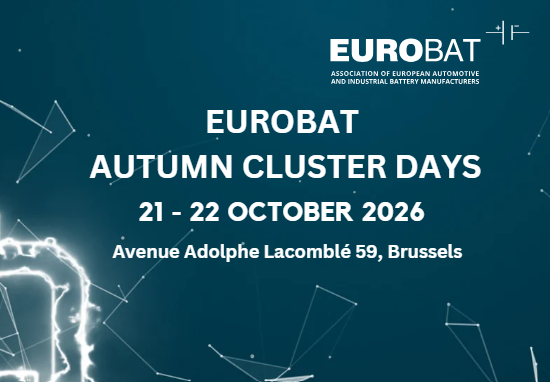 EUROBAT Autumn Cluster Days, 21 – 22 October 2026: Brussels
